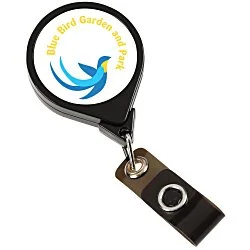 Jumbo Retractable Badge Holder - 40" - Round - Opaque - Label