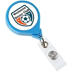 Jumbo Retractable Badge Holder - 40" - Round - Neon - Label