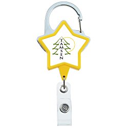 Heavy Duty Clip On Retractable Badge Holder - Star - Label