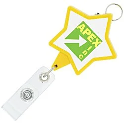 Retractable Badge Holder with Lanyard Attachment - Star - Label