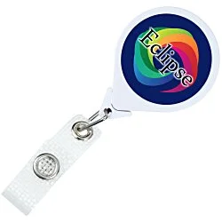 Jumbo Retractable Badge Holder with Antimicrobial Additive - 40" Round - Label