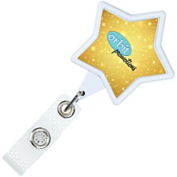 Jumbo Retractable Badge Holder with Antimicrobial Additive - 40" Star - Label