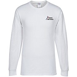 Jerzees Dri-Power 50/50 LS T-Shirt - White - Embroidered