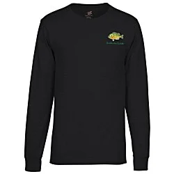 Hanes Workwear Pocket Long Sleeve T-Shirt - Embroidered