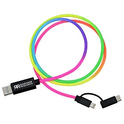 Rainbow Duo Charging Cable - 3' - 24 hr