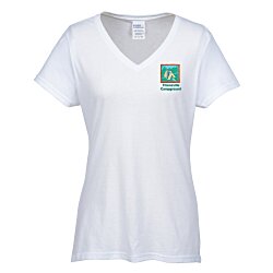 Team Favorite Blended V-Neck T-Shirt - Ladies' - White - Embroidered