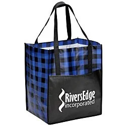 Northwoods Plaid Grocery Tote