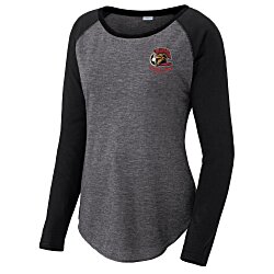 Voltage Tri-Blend Wicking LS T-Shirt - Ladies' - Colorblock - Embroidered