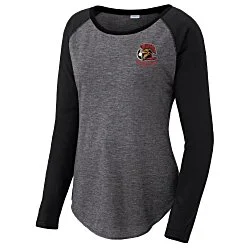 Voltage Tri-Blend Wicking LS T-Shirt - Ladies' - Colorblock - Embroidered