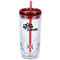 Refresh Simplex Tumbler with Straw - 16 oz. - Clear - 24 hr