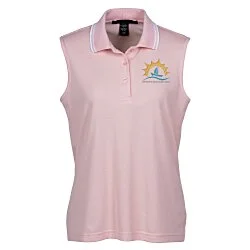 CrownLux Performance Plaited Tipped Sleeveless Polo - Ladies'