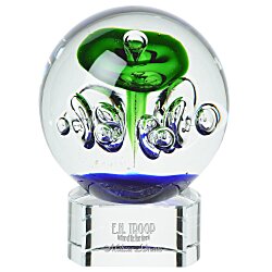 Aquarius Art Glass Award - Clear Base