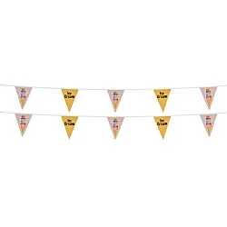 30' Triangle Pennant String - 12" x 9" - 16 Pennants - Two Sided - Alternating