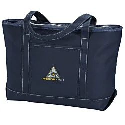 Solid Cotton Yacht Tote - 14" x 24" - Embroidered