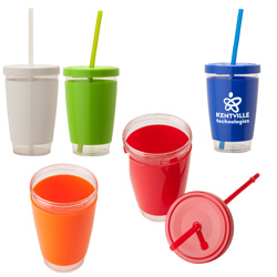 Manhattan Color Tumbler with Straw - 18 oz.  Main Image