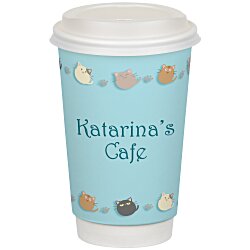 Full Color Insulated Paper Cup with Lid - 16 oz.