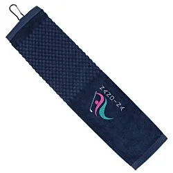 Trifold Scrubber Golf Towel with Carabiner Clip