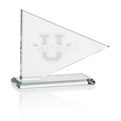 Glass Pennant Flag Award - 4"  Main Image