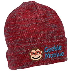Multi-Melange Knit Beanie with Cuff