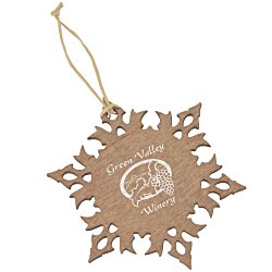 Snowflake Wood Photo Ornament