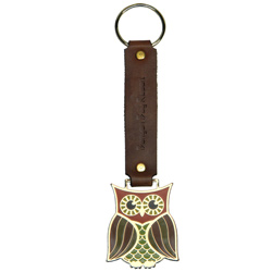 Owl Leather Strap Keychain  Main Image