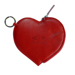 Leather Heart Zip Around Key Ring Clutch  Main Image