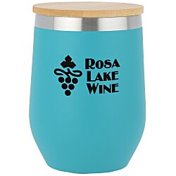 Vacuum Wine Cup with Bamboo Lid - 12 oz.