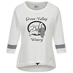 New Era CVC Tri-Blend 3/4 Sleeve Cinch Waist T-Shirt - Ladies'