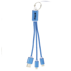 Metal 3-in-1 Charging Cable with Key Ring  Main Image