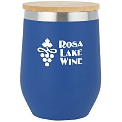 Vacuum Wine Cup with Bamboo Lid - 12 oz. - 24 hr