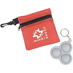 Push Pop Fidget Keychain with Pouch