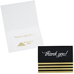 Gold Stripes Thank You Card