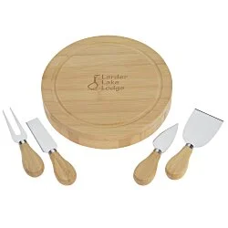 5-Piece Swivel Top Bamboo Cheese Board