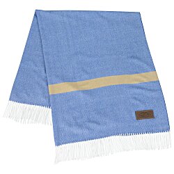 Denim Blue Fringed Throw Blanket