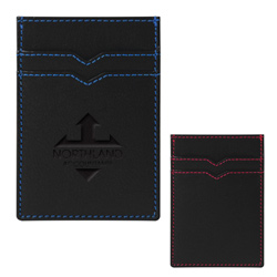 Leather Phone Pocket Wallet with Contrast -Debossed  Main Image