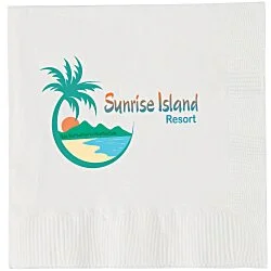 Beverage Napkin - 3-ply - White - Full Color