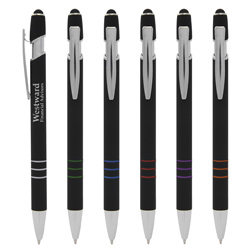 Incline Soft Touch Stylus Metal Pen - Black ink  Main Image
