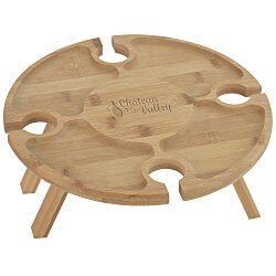 Bamboo Portable Wine & Cheese Table
