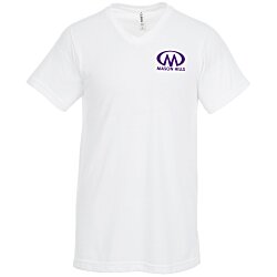 Tultex Polyester Blend V-Neck T-Shirt - Men's - White