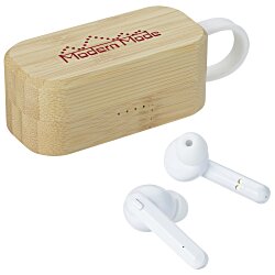 True Wireless Ear Buds with Bamboo Charging Case