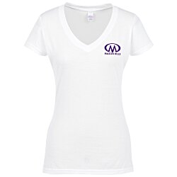 Tultex Polyester Blend V-Neck T-Shirt - Ladies' - White