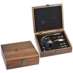 Graze Wood and Metal Wine Set