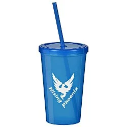 Translucent Stadium Cup with Lid & Straw - 20 oz.