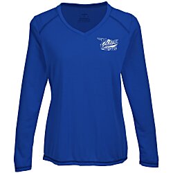 Augusta Super Soft-Spun Poly V-Neck Long Sleeve T-Shirt - Ladies'