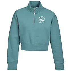 Ultimate 8.3 oz. CVC Fleece Cropped 1/2-Zip Pullover - Ladies' - Screen