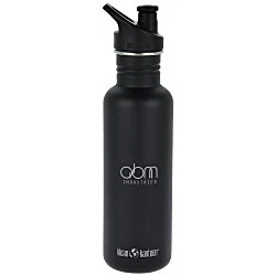 Klean Kanteen Classic Stainless Bottle with Sport Cap - 27 oz. - Laser Engraved