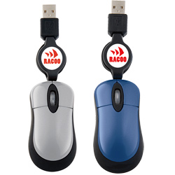Mini Optical Mouse with Retractable Cord  Main Image