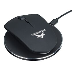SCX Light-Up Logo Wireless Mouse with Wireless Charger