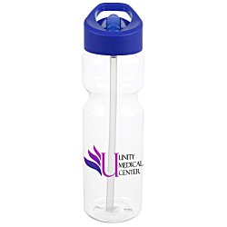 Clear Impact Olympian Bottle with Flip Straw Lid - 28 oz. - Full Color