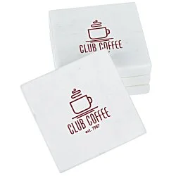 Be Home White Marble Square Coaster Set